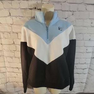 Vintage Fila Women's Fleece Quarter Zip Pullover Med.